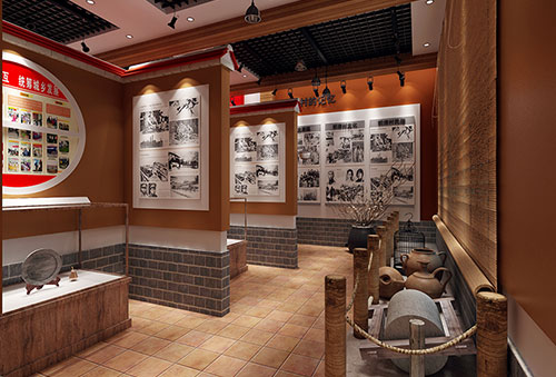怒江传统韵味十足的中式展厅设计效果图