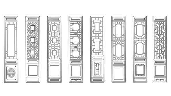 怒江喜迎门中式花格CAD设计图样式大全