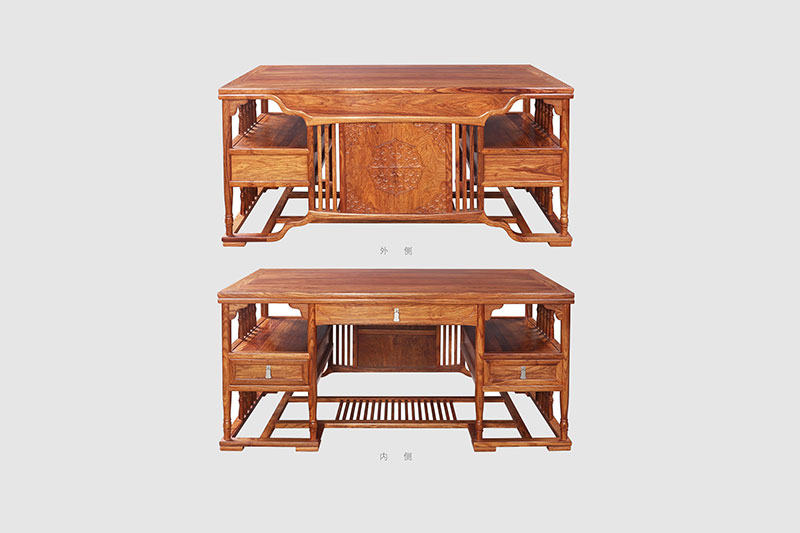 怒江中式家居装饰书房桌椅组合家具效果图